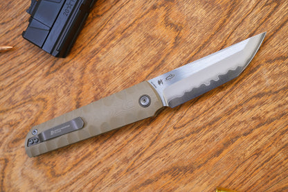 2411-BR Kick Stop Chop Plus coffee Hidden flipper Japanese style tactical tanto folding knife
