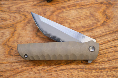 2411-BR Kick Stop Chop Plus coffee Hidden flipper Japanese style tactical tanto folding knife