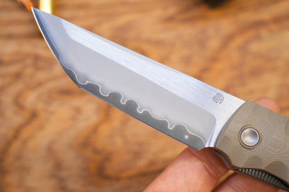 2411-BR Kick Stop Chop Plus coffee Hidden flipper Japanese style tactical tanto folding knife
