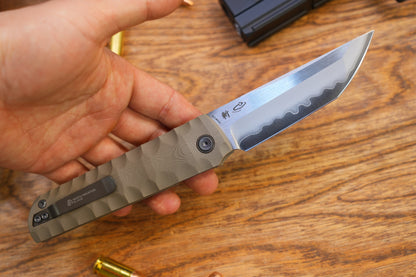 2411-BR Kick Stop Chop Plus coffee Hidden flipper Japanese style tactical tanto folding knife