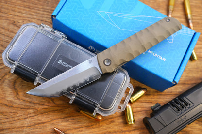 2411-BR Kick Stop Chop Plus coffee Hidden flipper Japanese style tactical tanto folding knife