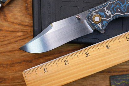 Jellyfish 4th Generation Super Smooth M390 Blade Hand Polished Titanium Frame Ceramic Carbon Fiber Handle