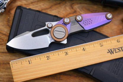 NOC Knives Mechanical Folding Knife Titanium Handle M390 Blade w/ Hard Case