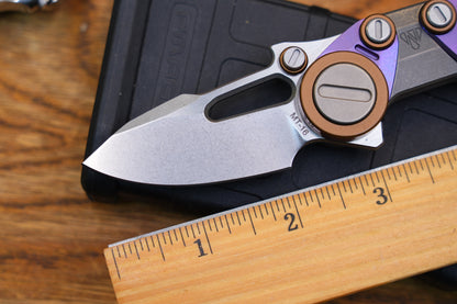 NOC Knives Mechanical Folding Knife Titanium Handle M390 Blade w/ Hard Case