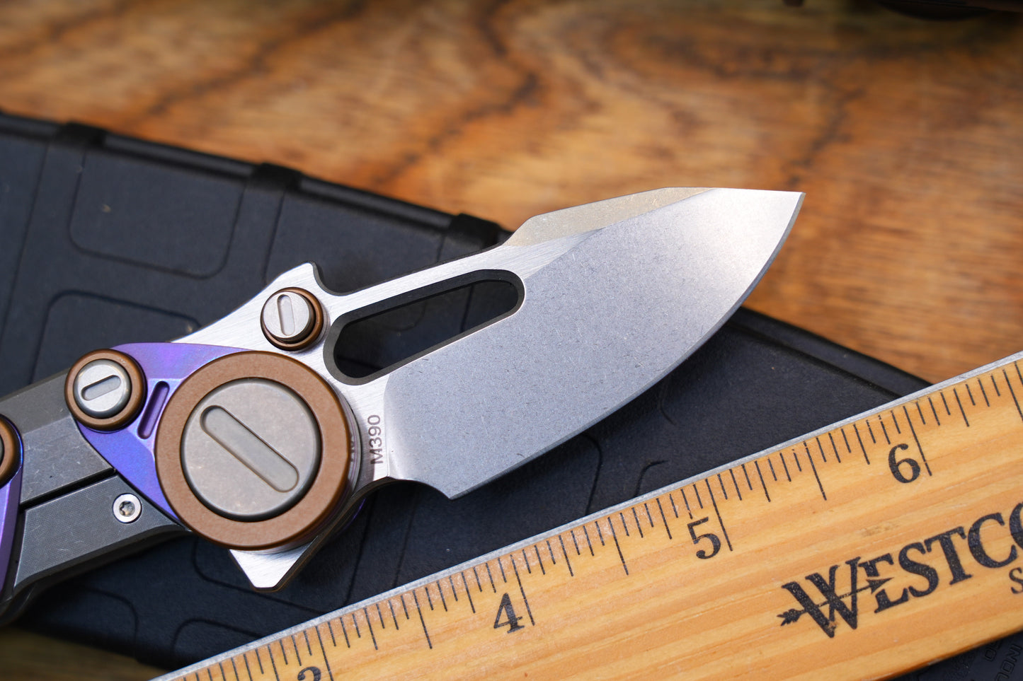 NOC Knives Mechanical Folding Knife Titanium Handle M390 Blade w/ Hard Case