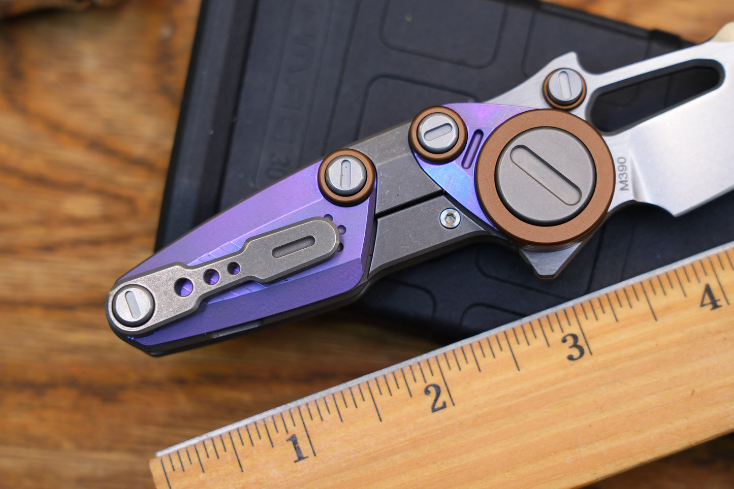 NOC Knives Mechanical Folding Knife Titanium Handle M390 Blade w/ Hard Case