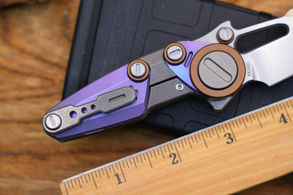 NOC Knives Mechanical Folding Knife Titanium Handle M390 Blade w/ Hard Case