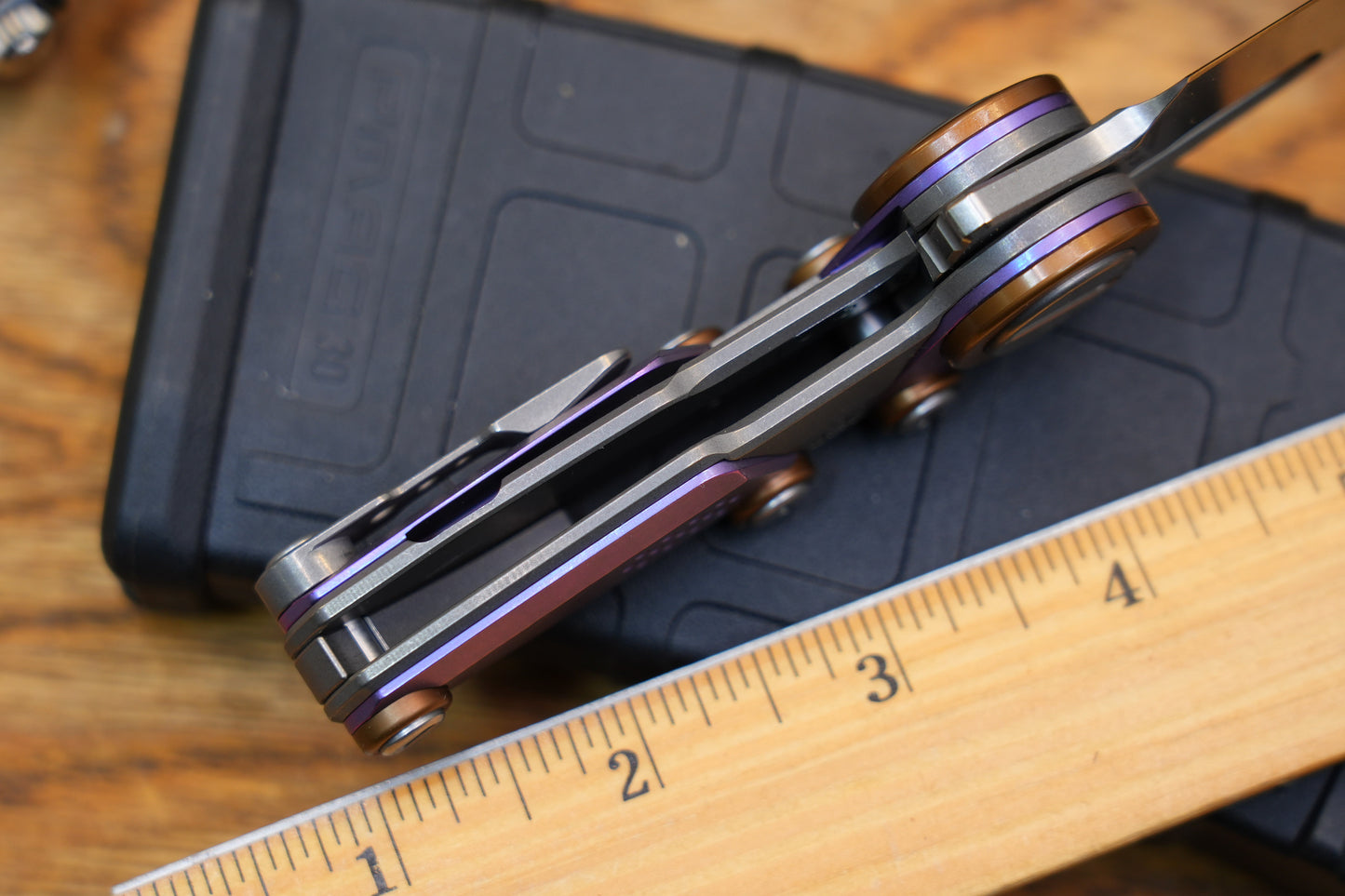 NOC Knives Mechanical Folding Knife Titanium Handle M390 Blade w/ Hard Case