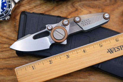 NOC Knives Mechanical Folding Knife Titanium Handle M390 Blade w/ Hard Case