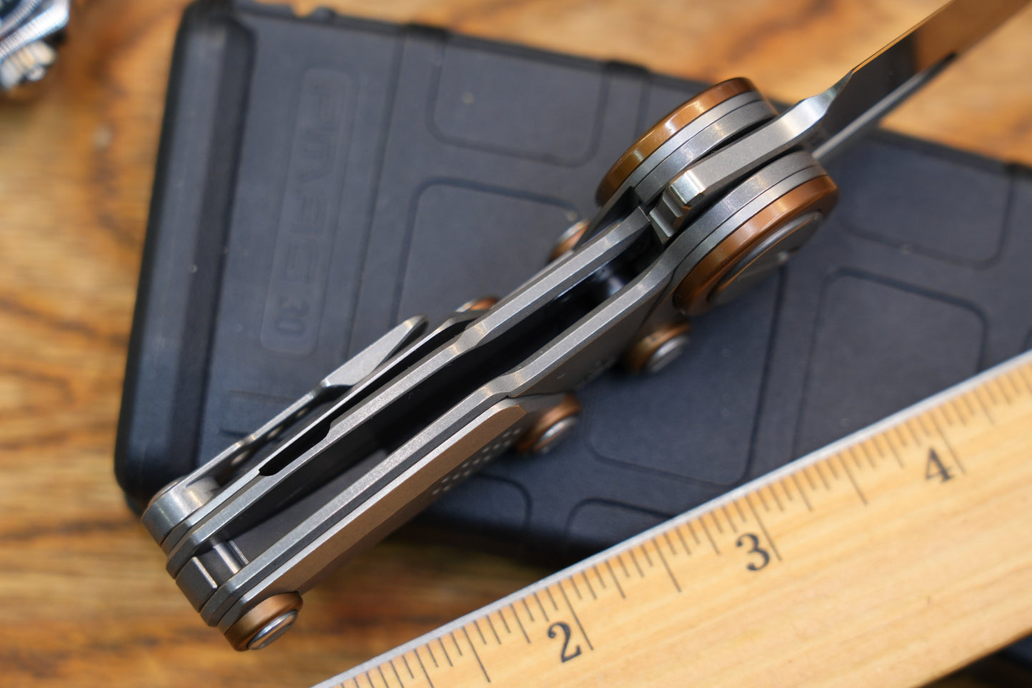 NOC Knives Mechanical Folding Knife Titanium Handle M390 Blade w/ Hard Case