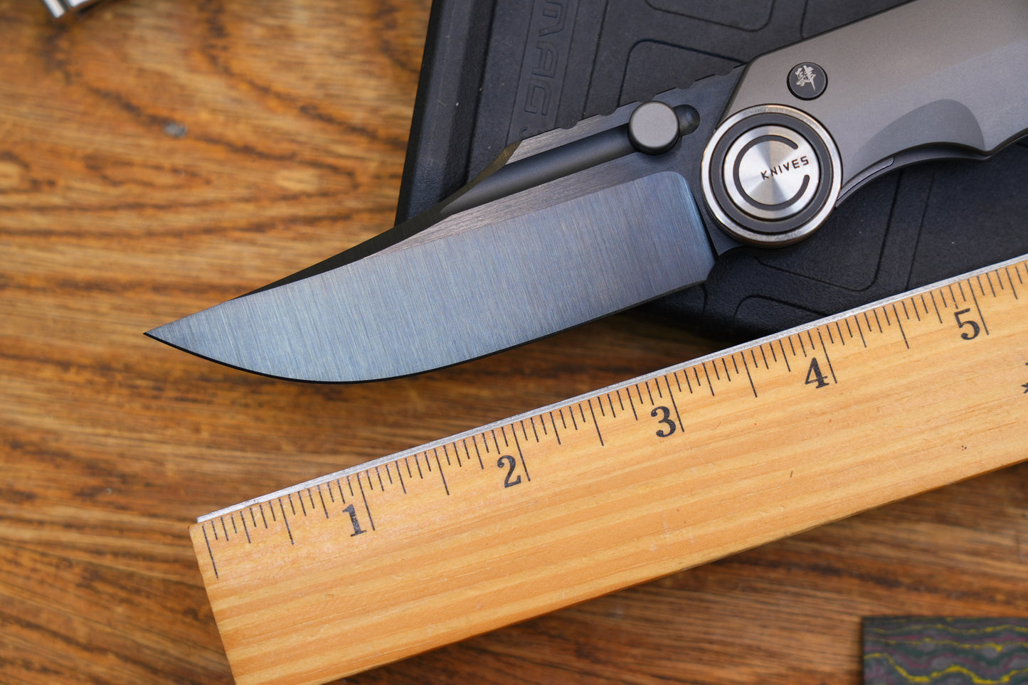 NOC Knives Premium Folding Knife M390 DLC Blade Satin Finish Titanium Handle Hand-Finished Spine