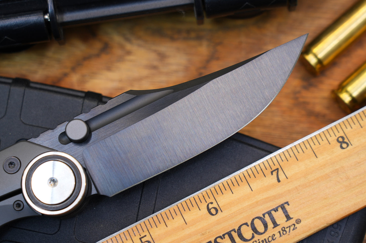 NOC Knives Premium Folding Knife M390 DLC Blade Satin Finish Titanium Handle Hand-Finished Spine