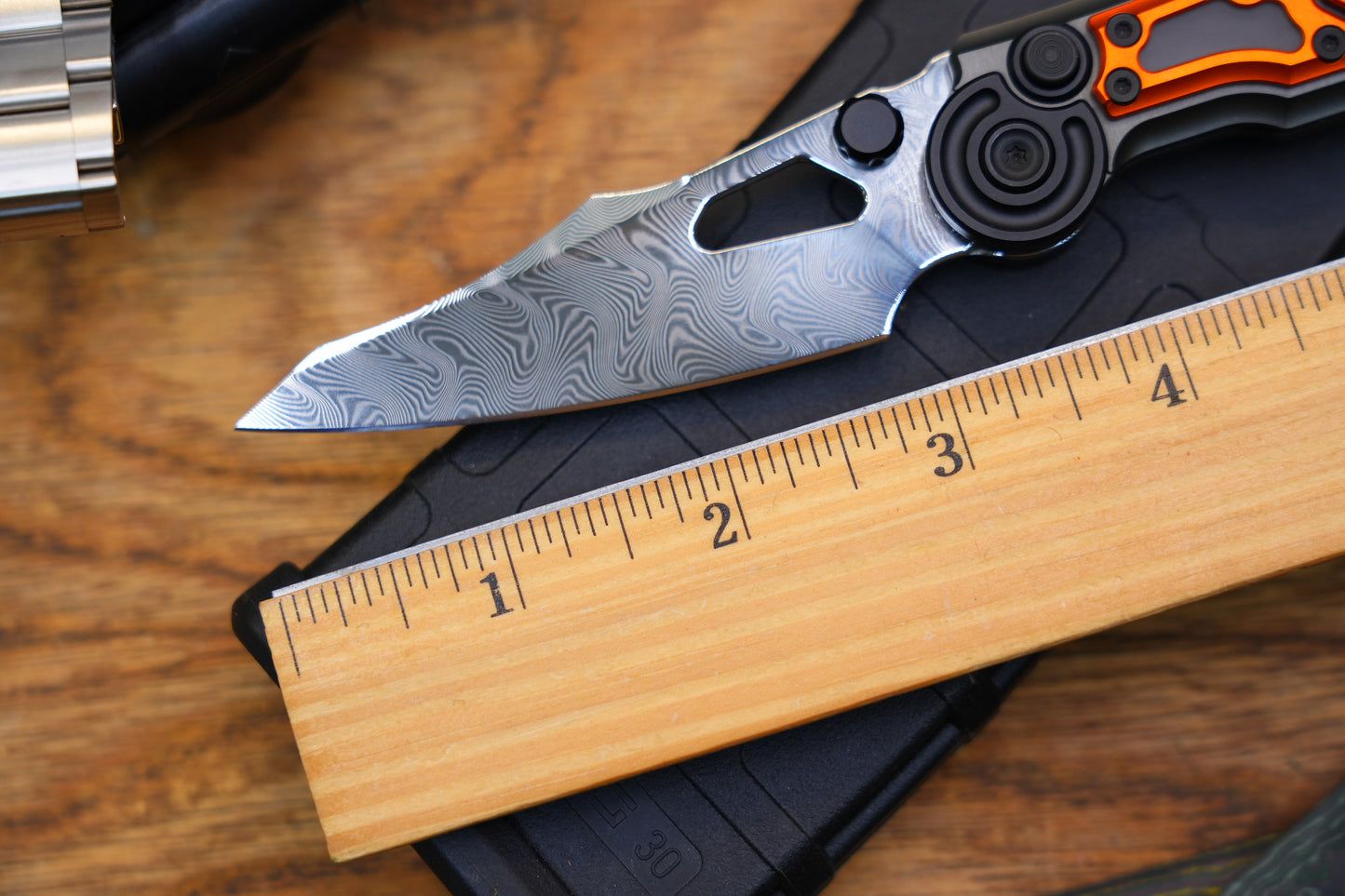 NKMA0102 Damascus NOC Knives Manual Button Lock Folding Knife 2mm Blade Aluminum PC Handle