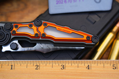 NKMA0102 Damascus NOC Knives Manual Button Lock Folding Knife 2mm Blade Aluminum PC Handle