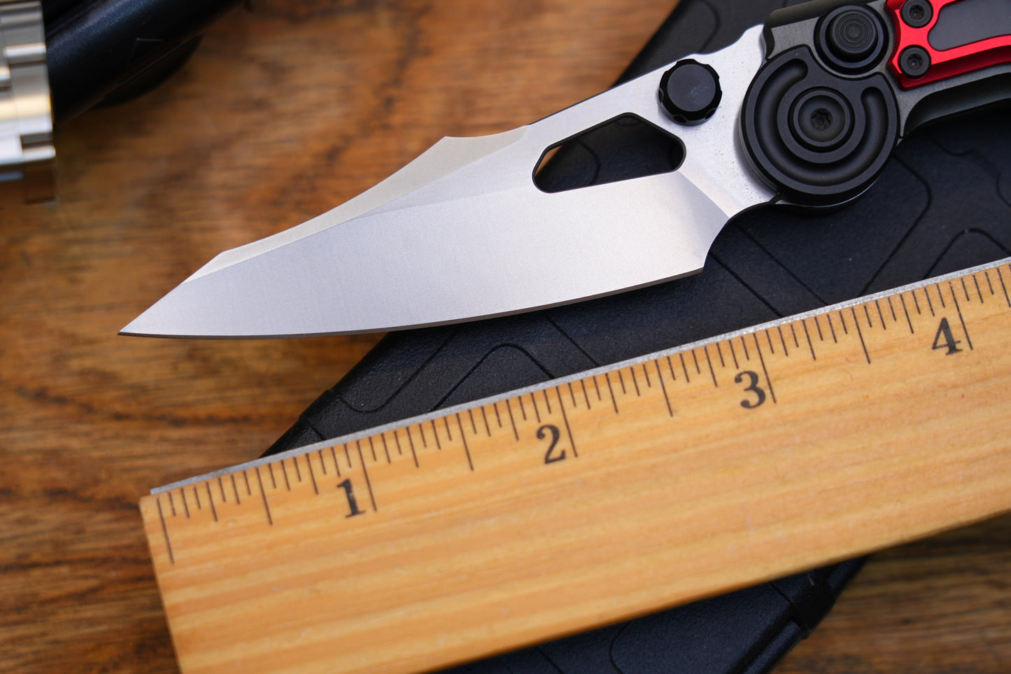 NKMA0115 M390 NOC Knives Manual Button Lock Folding Knife 2mm Blade Aluminum PC Handle