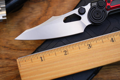 NKMA0115 M390 NOC Knives Manual Button Lock Folding Knife 2mm Blade Aluminum PC Handle