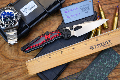NKMA0115 M390 NOC Knives Manual Button Lock Folding Knife 2mm Blade Aluminum PC Handle