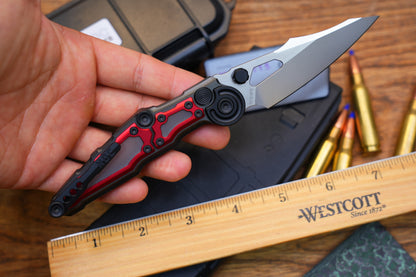 NKMA0115 M390 NOC Knives Manual Button Lock Folding Knife 2mm Blade Aluminum PC Handle