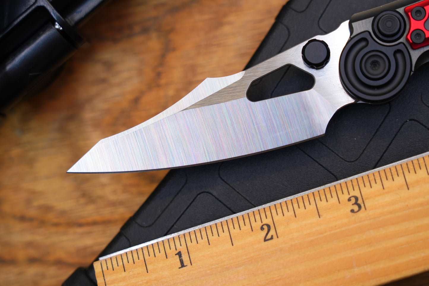 NKMA0110 M390 NOC Knives Manual Button Lock Folding Knife 2mm Blade Aluminum PC Handle