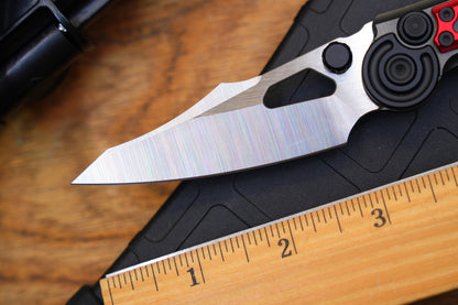 NKMA0110 M390 NOC Knives Manual Button Lock Folding Knife 2mm Blade Aluminum PC Handle