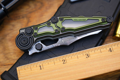NKMA0104 Damascus NOC Knives Manual Button Lock Folding Knife 2mm Blade Aluminum PC Handle