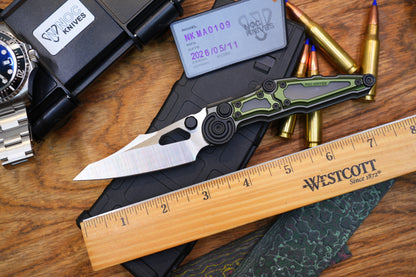 NKMA0109 M390 NOC Knives Manual Button Lock Folding Knife 2mm Blade Aluminum PC Handle