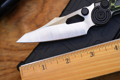 NKMA0109 M390 NOC Knives Manual Button Lock Folding Knife 2mm Blade Aluminum PC Handle
