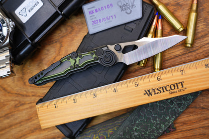 NKMA0109 M390 NOC Knives Manual Button Lock Folding Knife 2mm Blade Aluminum PC Handle