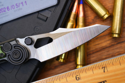 NKMA0109 M390 NOC Knives Manual Button Lock Folding Knife 2mm Blade Aluminum PC Handle
