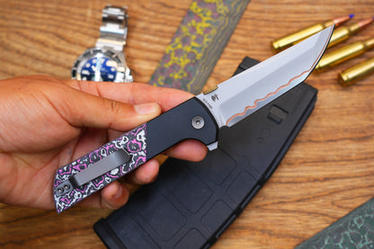 2407-GlowCF-PK-5 Custom Ceramic CF Five-layer forged blade