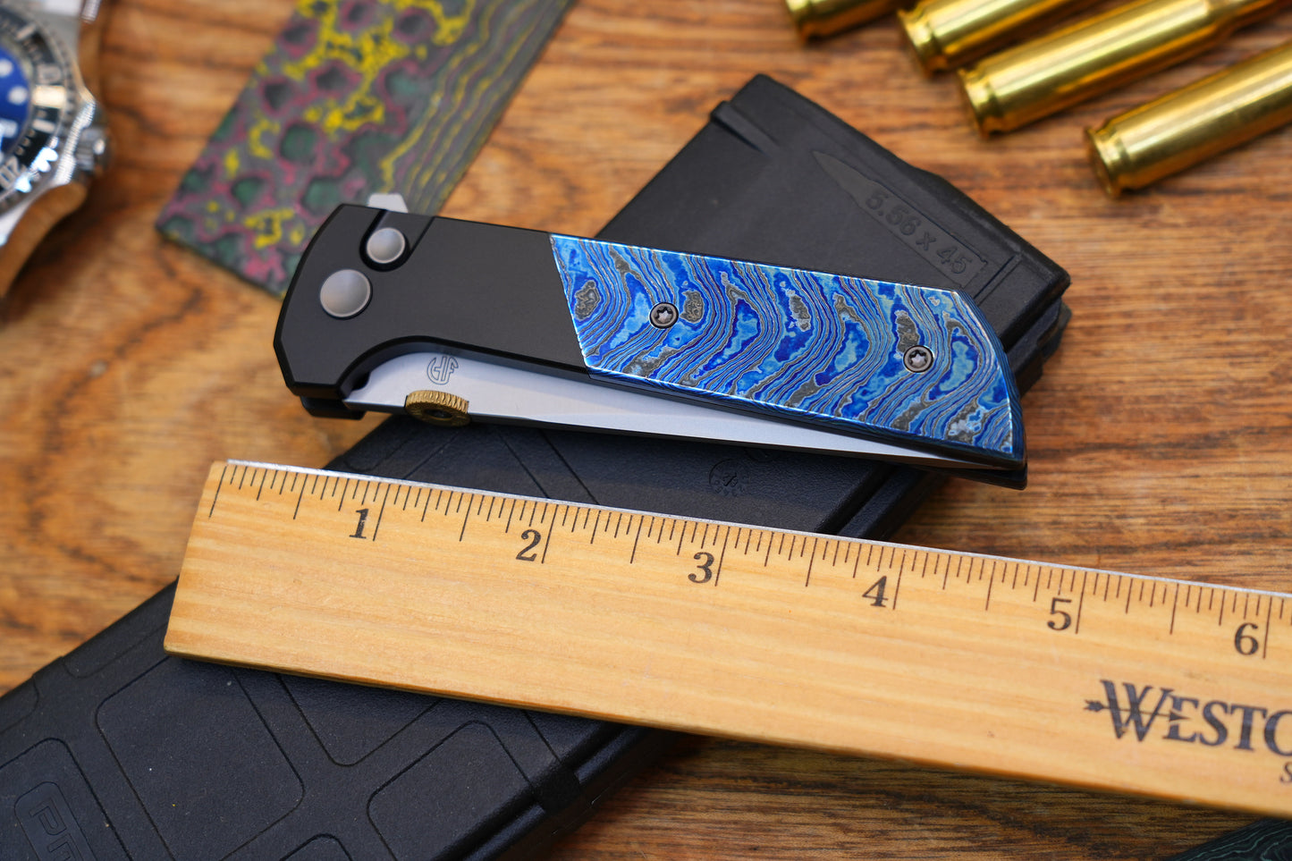 2407-ZRDM-5 Zirconium & Titanium Damascus Edition