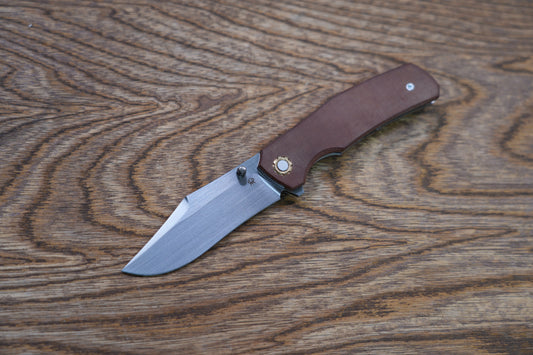 North Mountain Jellyfish micarta hand ground hand rub satin finished