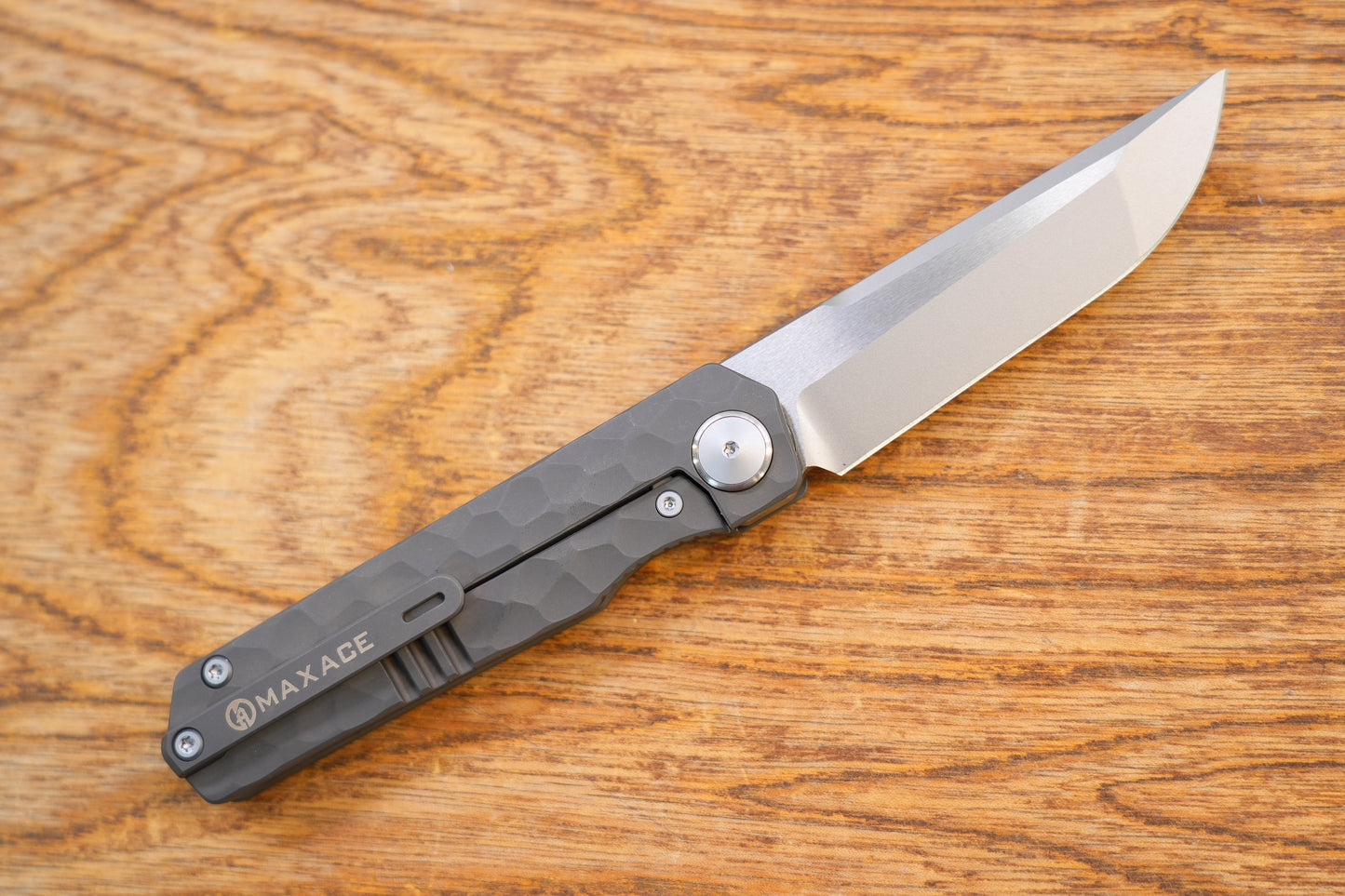 MAXACE BABY RACOON DOG M390 Stone polished titanium alloy