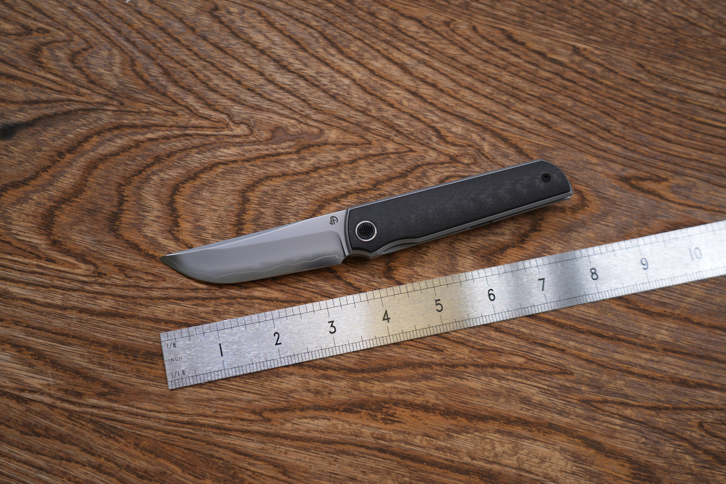 MAXACE knife heron Titanium handle with carbon fiber inlay