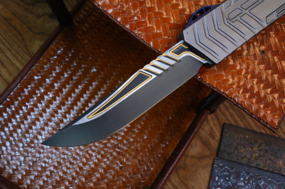 【GIANT】M390 steel DLC gold pattern double spring titanium push rod aluminum housing