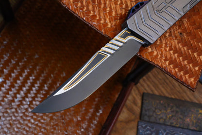 【GIANT】M390 steel DLC gold pattern double spring titanium push rod aluminum housing