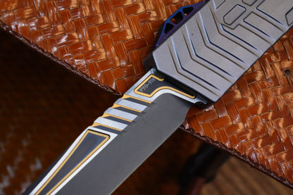 【GIANT】M390 steel DLC gold pattern double spring titanium push rod aluminum housing