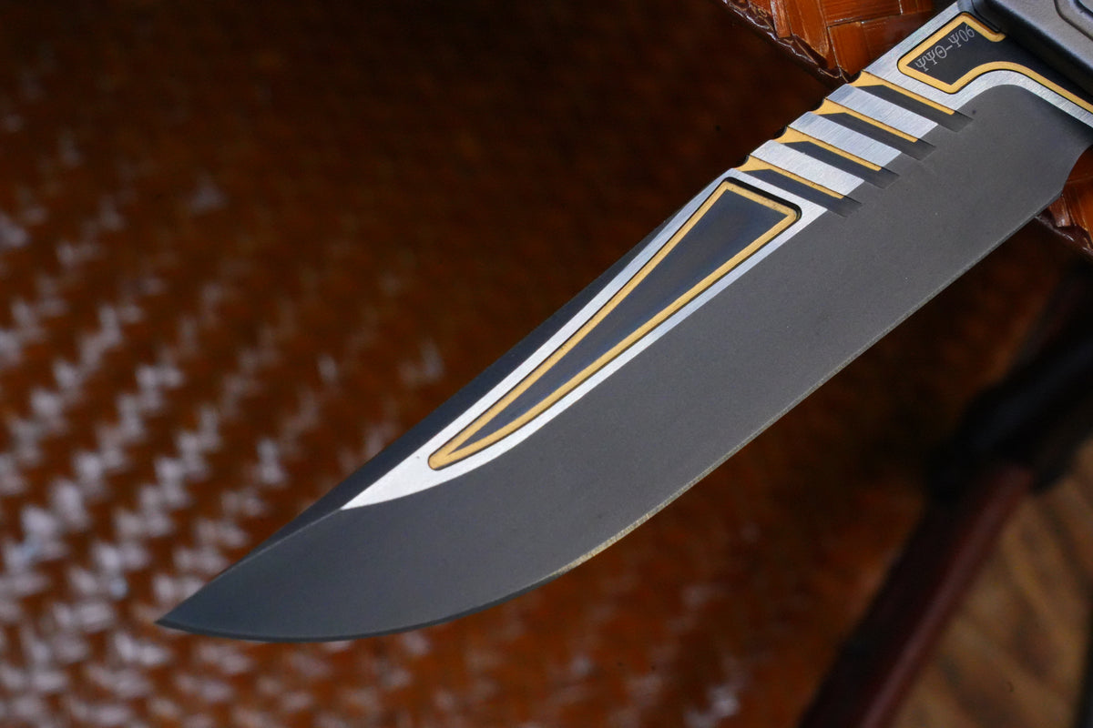 【GIANT】M390 steel DLC gold pattern double spring titanium push rod aluminum housing