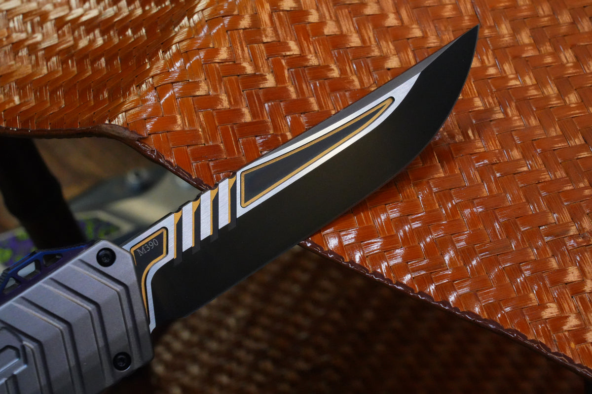 【GIANT】M390 steel DLC gold pattern double spring titanium push rod aluminum housing