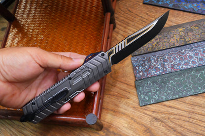 【GIANT】M390 steel DLC gold pattern double spring titanium push rod aluminum housing