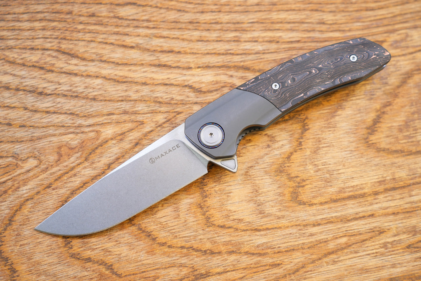 MAXACE MAMBA Stone Wash CF Handle S90V blade