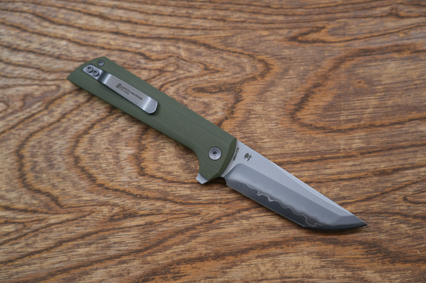 New North Mountain Chop 2 Green G10 real SLD-Magic SAN MAI Tanto