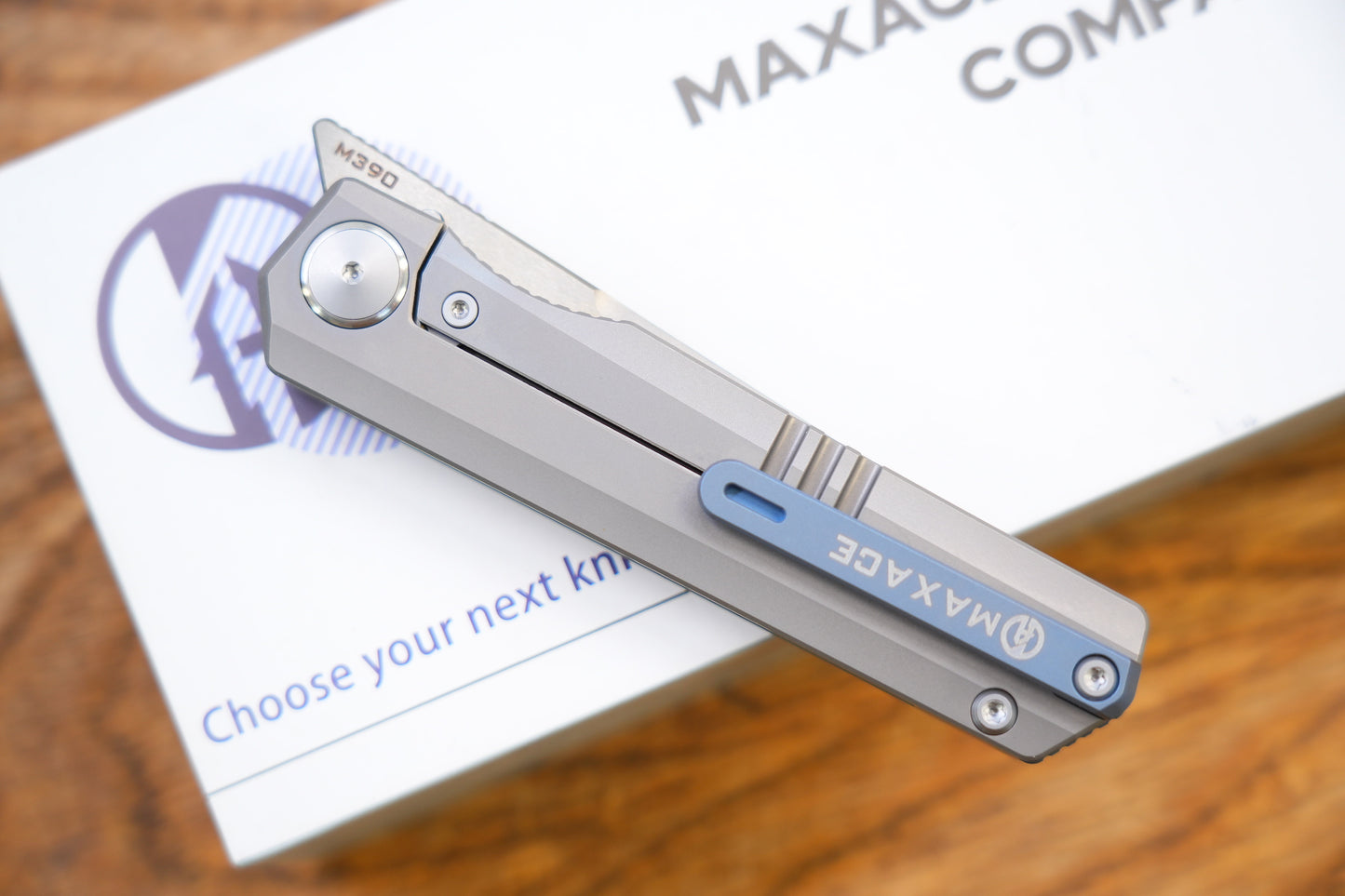 MAXACE knife BABY RACOON DOG flat Titanium handle