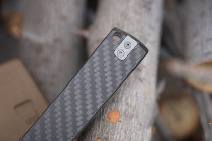 KAIKEN 2502-CF 3K Carbon Fiber +Black G10 Classic Japanese style tactical folding knife