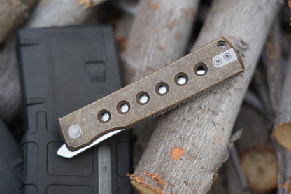 KAIKEN 2502-BR Aluminum Bronze Classic Japanese style tactical folding knife