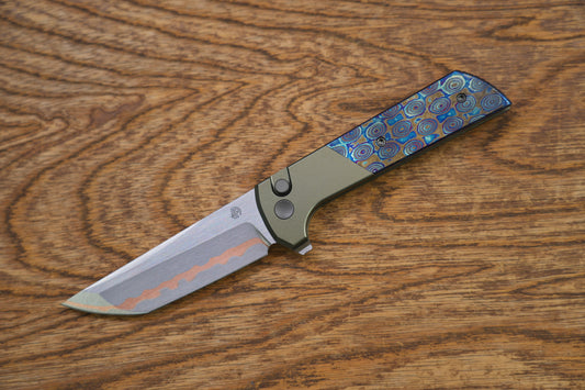 Chop 2 Hao Damascus handle copper SLD Magic blade Tanto