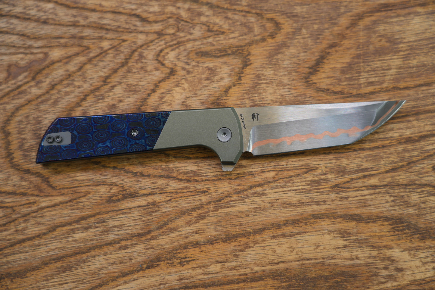 Chop 2 Hao Damascus handle copper SLD Magic blade Tanto