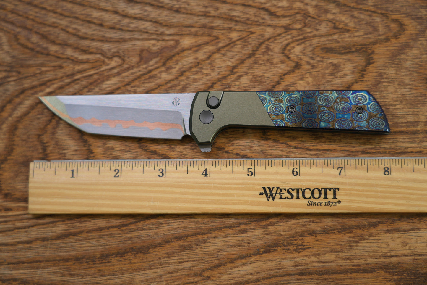 Chop 2 Hao Damascus handle copper SLD Magic blade Tanto