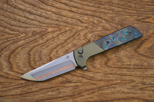 Chop 2 Hao Damascus handle copper SLD Magic blade Tanto