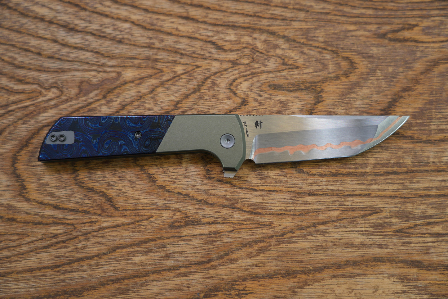 Chop 2 Hao Damascus handle copper SLD Magic blade Tanto